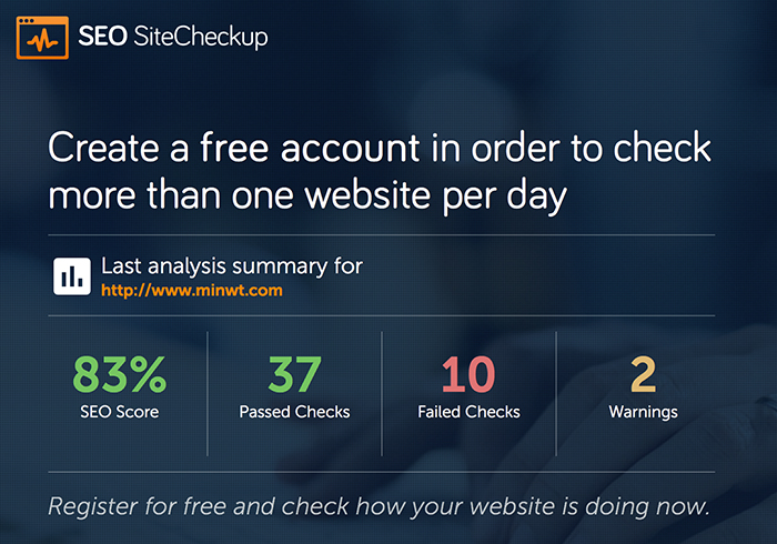 SEO SiteCheckup 网站在线诊断，检测网站SEO的优化状况